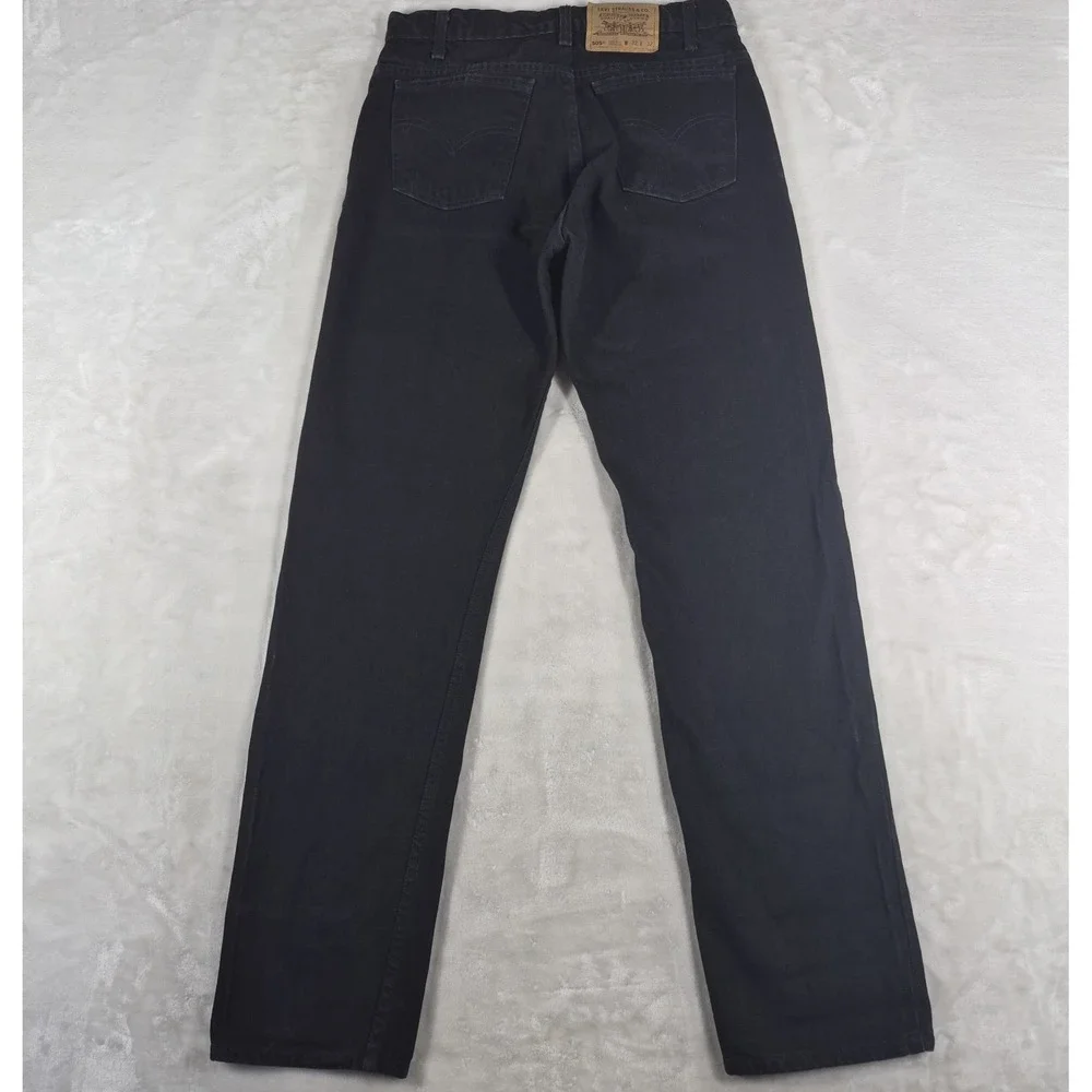 Vintage Levi's 505 Jeans Men's 32x32 Black Regular Fit Straight Orange Tab 90s